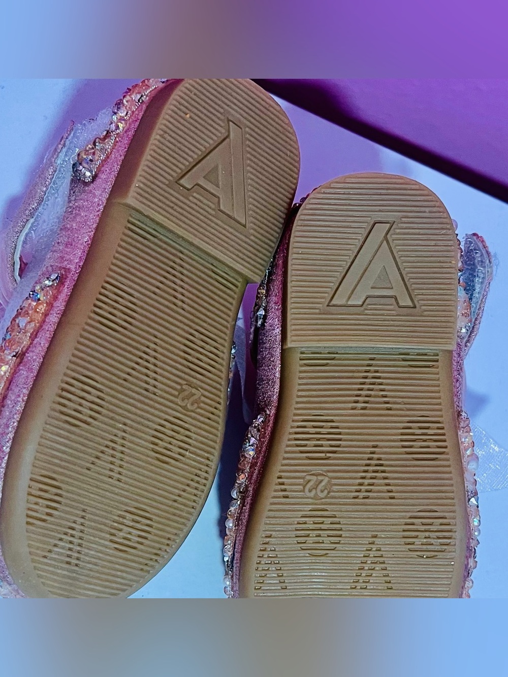 Sparkling Pink Bow Baby Walker Shoes size 6c - Picture 5 of 5